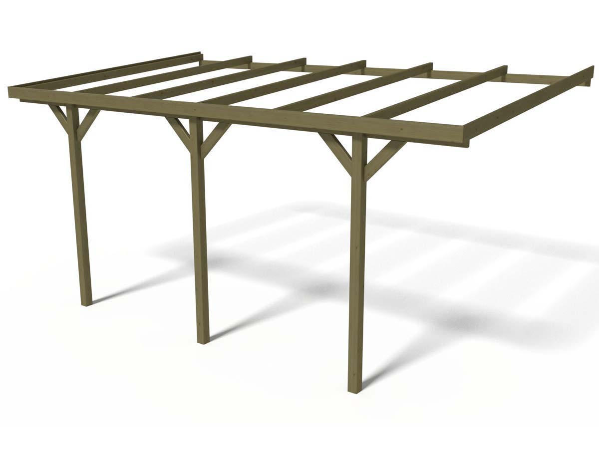 CARPORT AUTO solar 2 Braun - Braun, Holz (437/245/300cm) - Habitat Garten