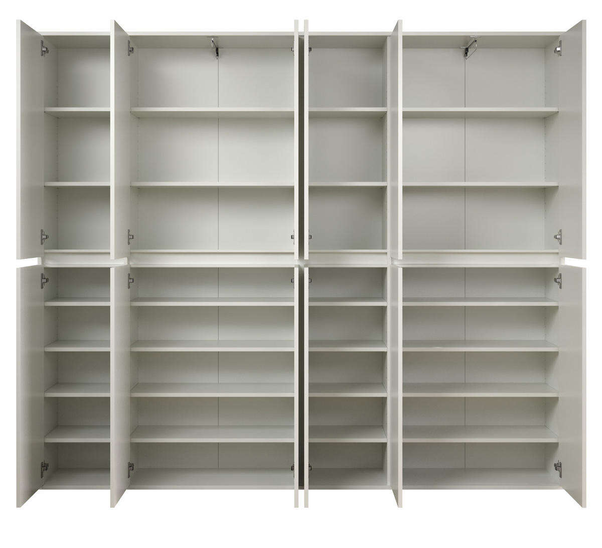 GARDEROBENSCHRANK weiß 222 x 191 cm, Schuhschrank 12-türig - Schwarz/Weiß, Holzwerkstoff/Kunststoff (222/191/34cm) - Top.Furn