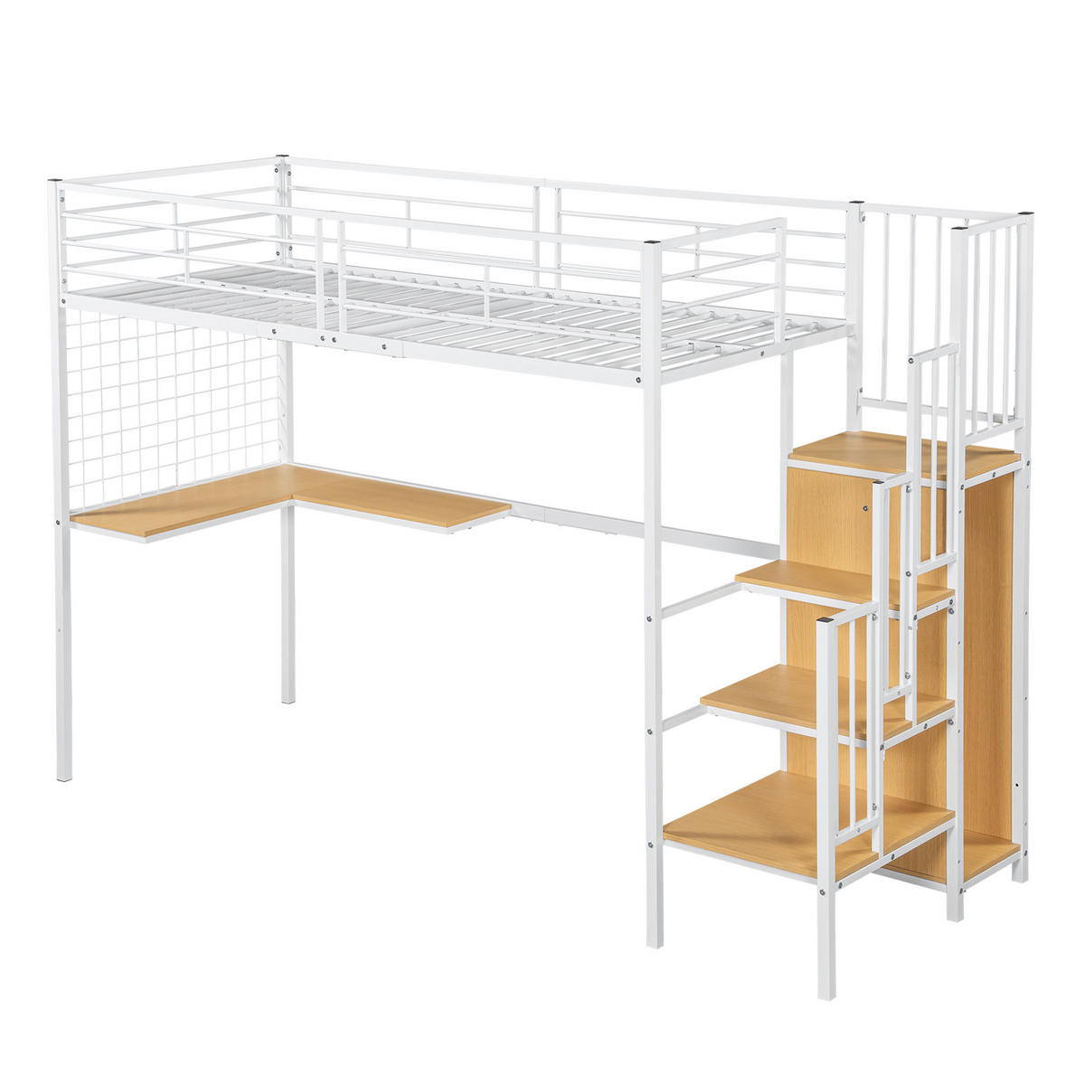 HOCHBETT 90/200 cm Weiß, Natur - Ahornfarben/Weiß, Holzwerkstoff/Metall - Raumix