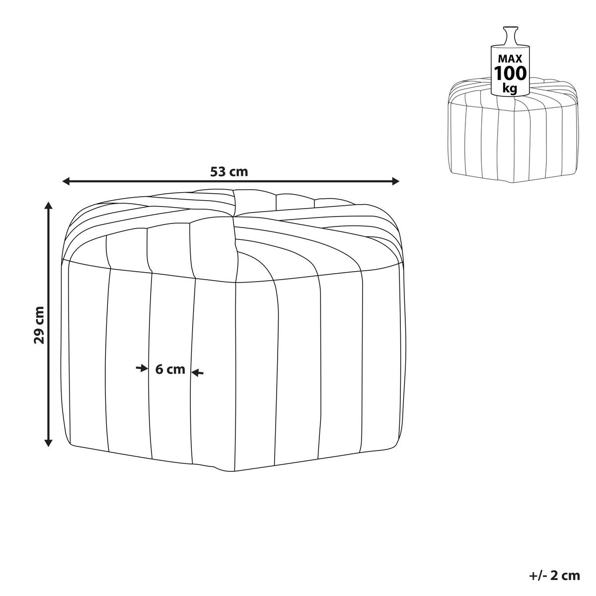 POUF Murietta 53/53/29 cm - Gelb, Textil (53/29/48cm) - Beliani