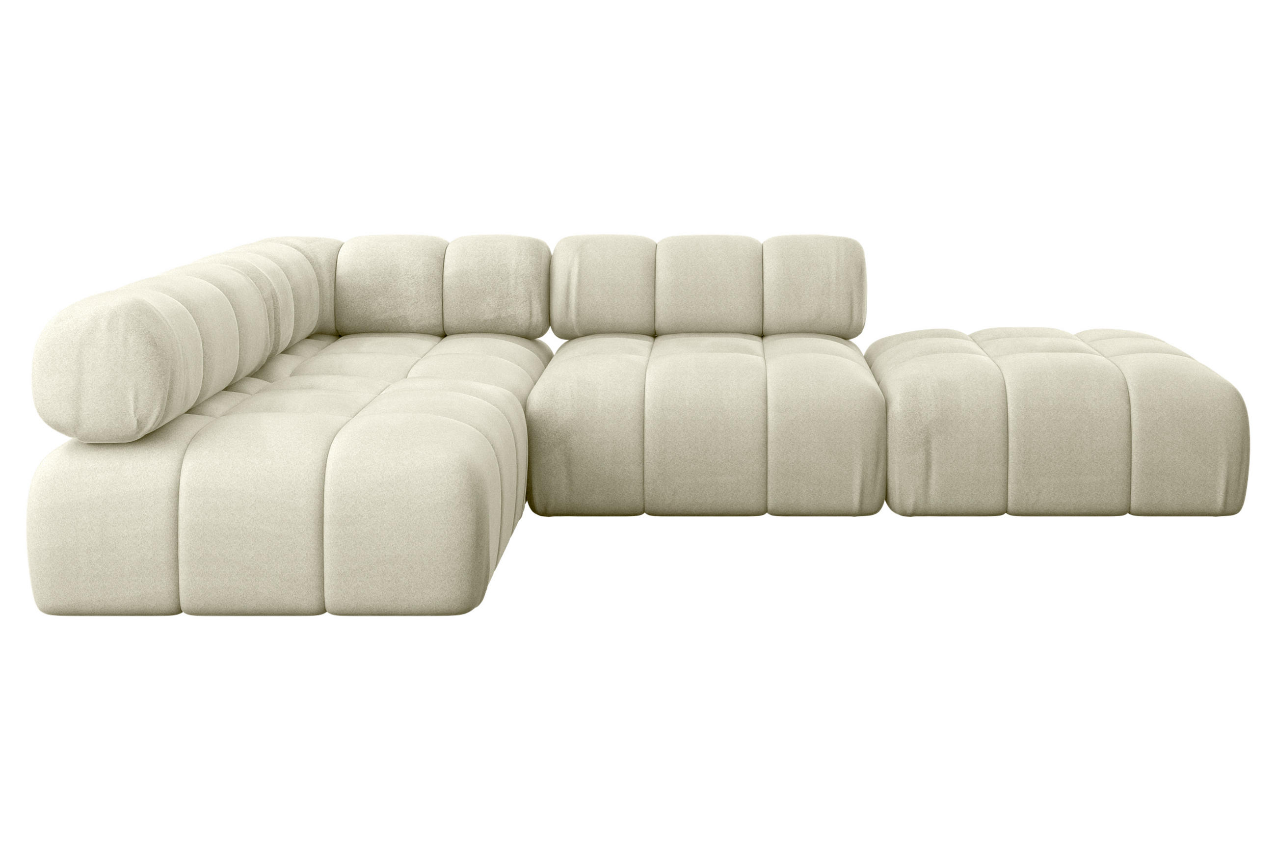 ECKSOFA modulares Sofa Favio-L1 - 285x190x70 cm Beige Velours - Beige, Holzwerkstoff/Textil (285/190cm) - ALTDECOR