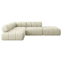 ECKSOFA modulares Sofa Favio-L1 - 285x190x70 cm Beige Velours - Beige, Holzwerkstoff/Textil (285/190cm) - ALTDECOR