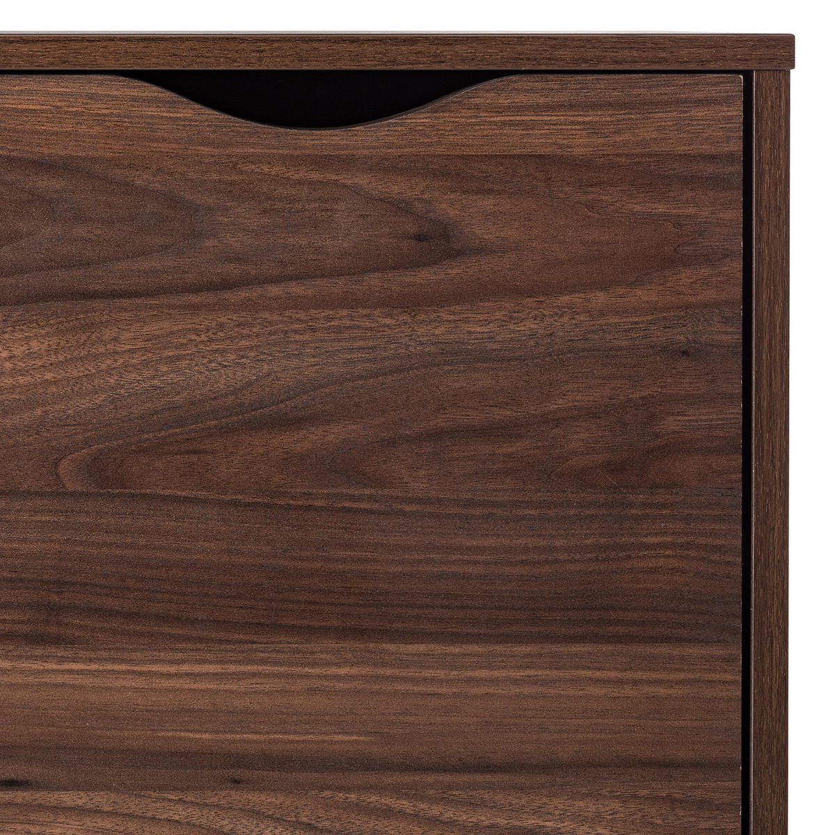 NACHTKOMMODE mit 1 Tür - Walnuss Dekor - Walnussfarben/Schwarz, Holzwerkstoff (50/65/39cm) - home24