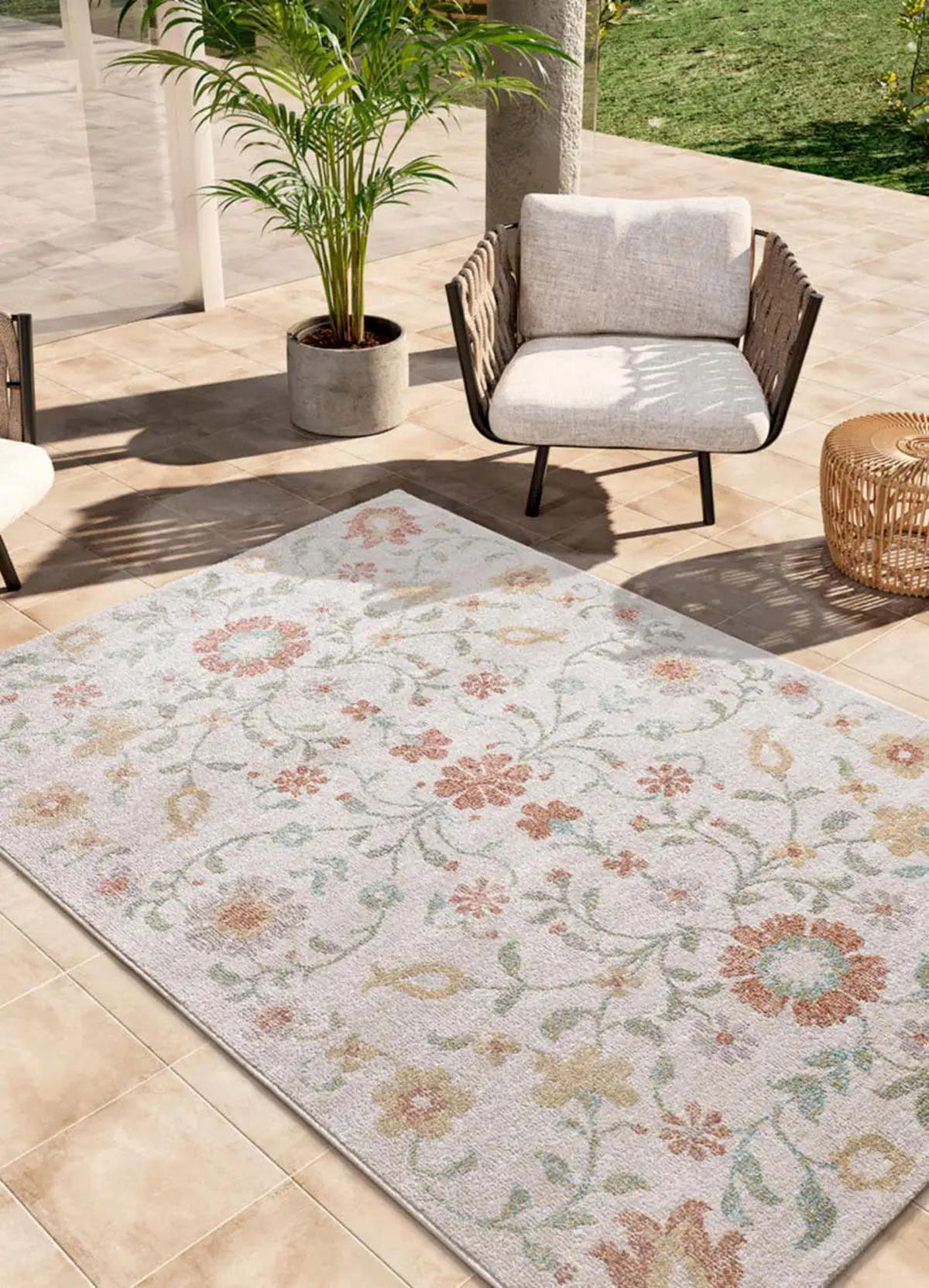 OUTDOORTEPPICH Beige / Mehrfarbig Samara 120/170 cm - Beige/Multicolor, Textil (120/170cm) - Atticgo