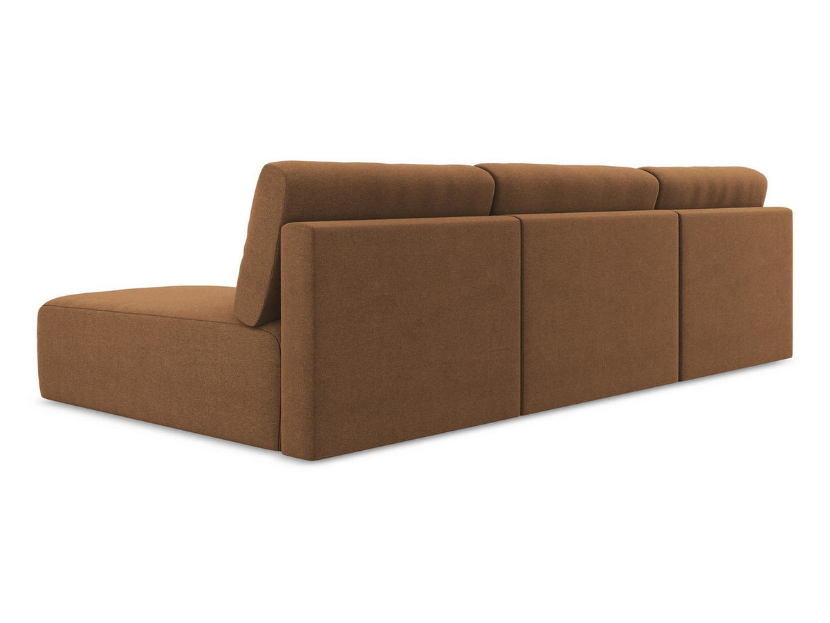 WOHNLANDSCHAFT Strukturstoff Stoff Orange - Beige/Terra cotta, Kunststoff/Textil (304/79/149cm) - Makamii