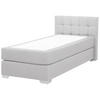 BOXSPRINGBETT 90/200cm Hellgrau Admiral - Hellgrau, Textil (90/200cm) - Beliani