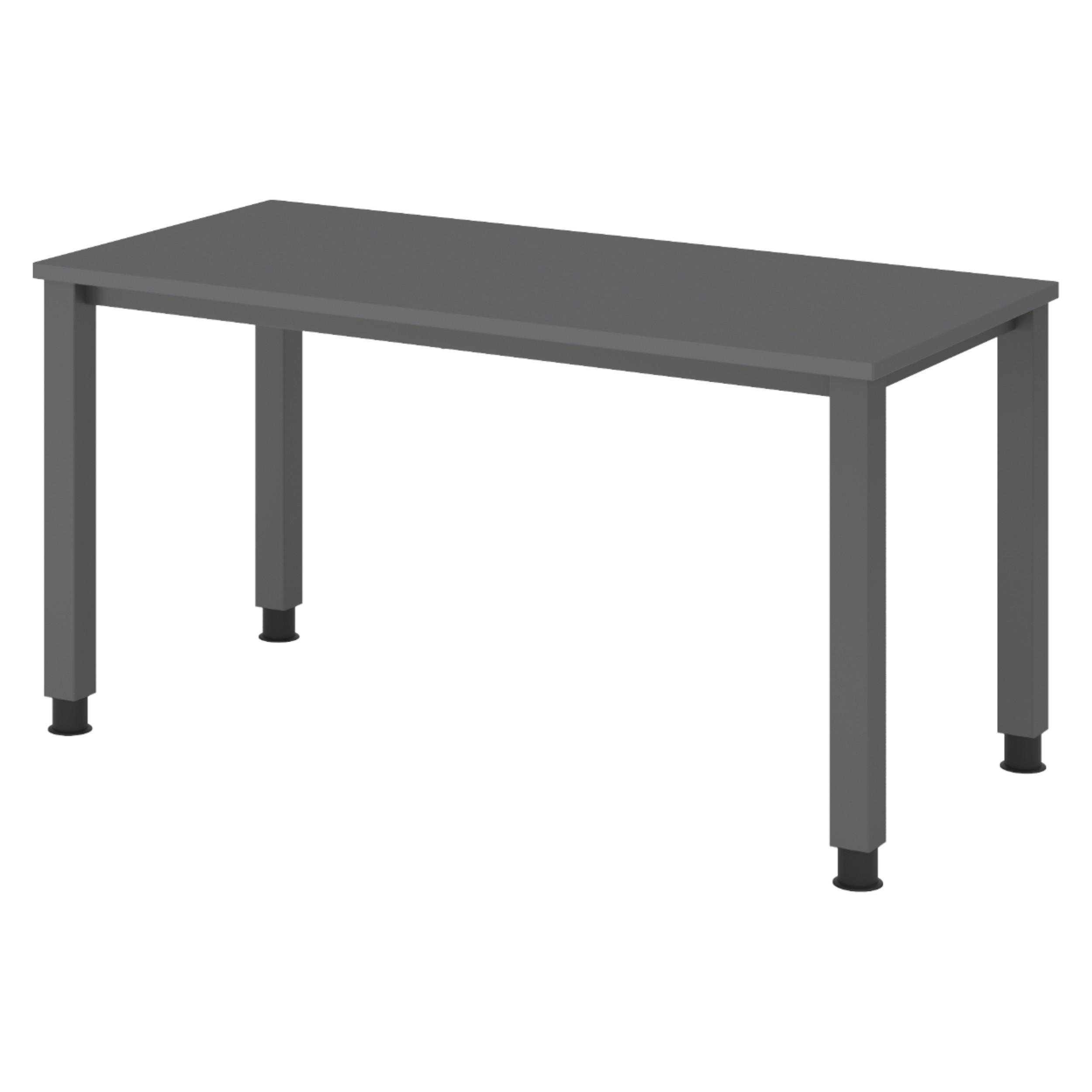 SCHREIBTISCH Serie-Q (Mini) 67,2/140/74 cm in Graphitfarben/Graphitfarben - Graphitfarben, Holzwerkstoff (67.2/140/74cm) - bümö
