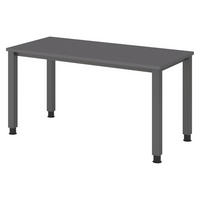 SCHREIBTISCH Serie-Q (Mini) 67,2/140/74 cm in Graphitfarben/Graphitfarben - Graphitfarben, Holzwerkstoff (67.2/140/74cm) - bümö