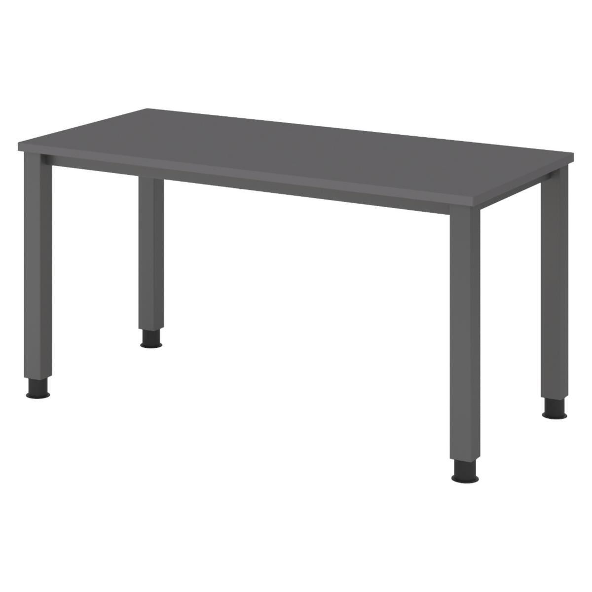 SCHREIBTISCH Serie-Q (Mini) 67,2/140/74 cm in Graphitfarben/Graphitfarben - Graphitfarben, Holzwerkstoff (67.2/140/74cm) - bümö