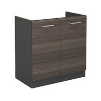SPÜLENUNTERSCHRANK R-Line Edelgrau 80 cm ohne Arbeitsplatte - Anthrazit/Grau, Holzwerkstoff (80/81.6/46cm) - Vicco