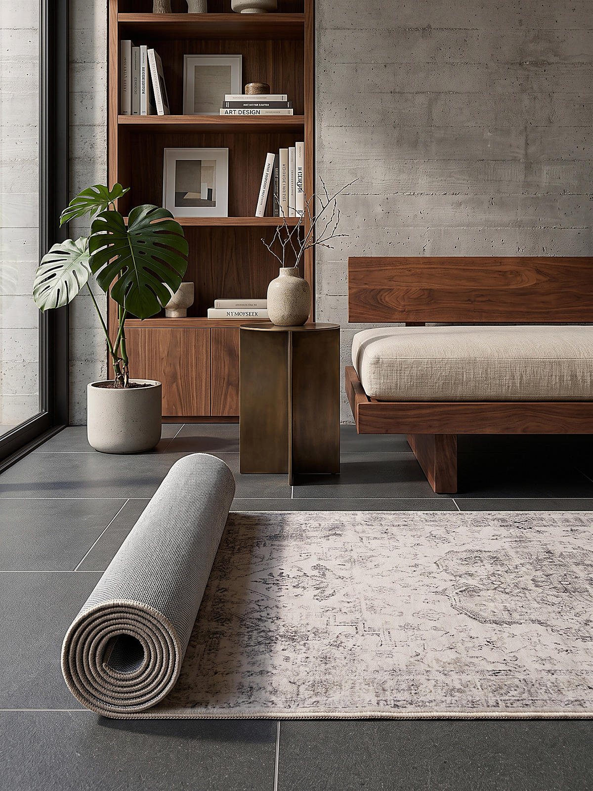 LÄUFER waschbar, mit floralen Ornamenten, VERNANTE in Beige-Grau, 80 x 250 cm - Beige, Textil (80/250cm) - KADIMA DESIGN