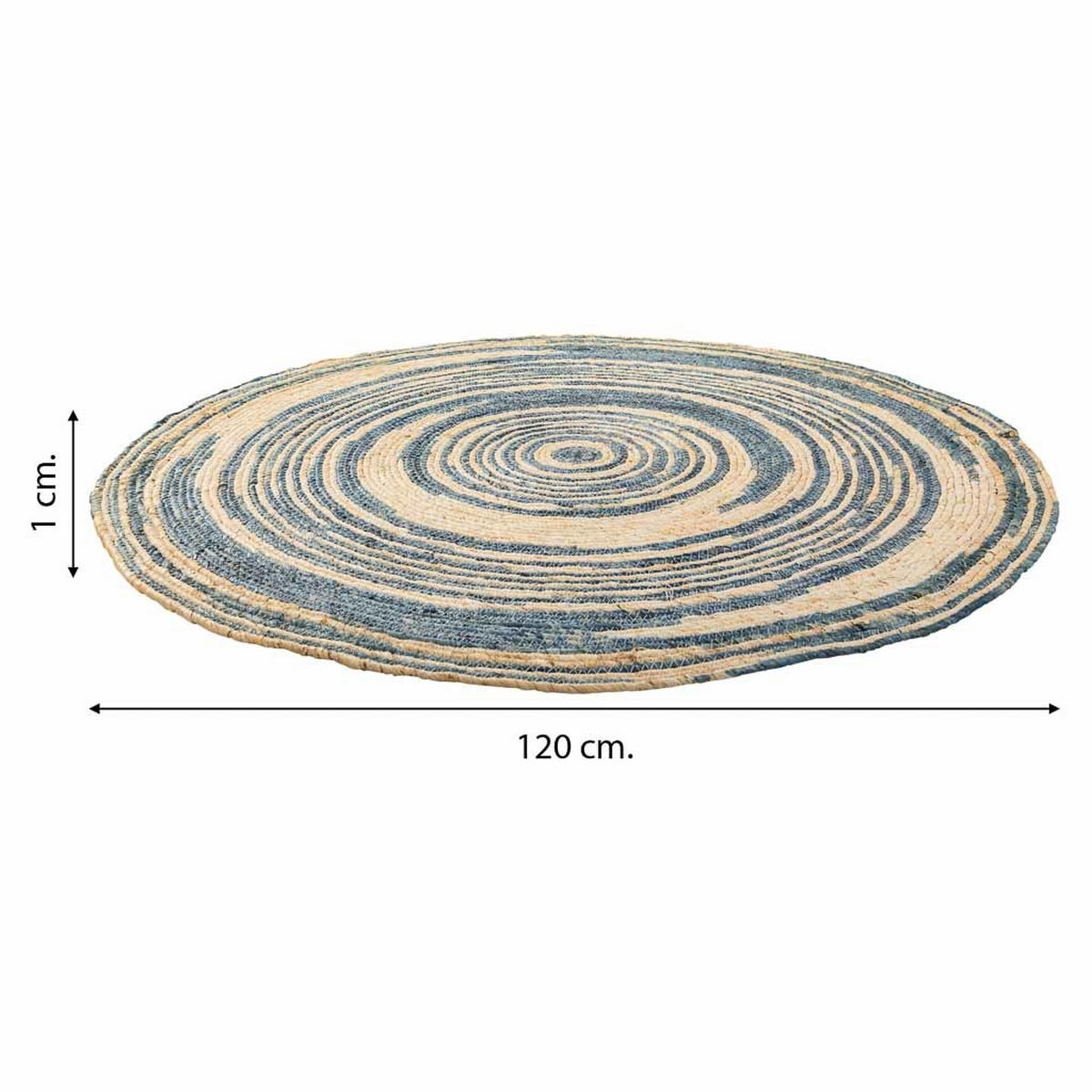 JUTETEPPICH rund, braun, D120x1 cm - Blaugrau/Naturfarben, Naturmaterialien (120/120cm) - Wanderlust