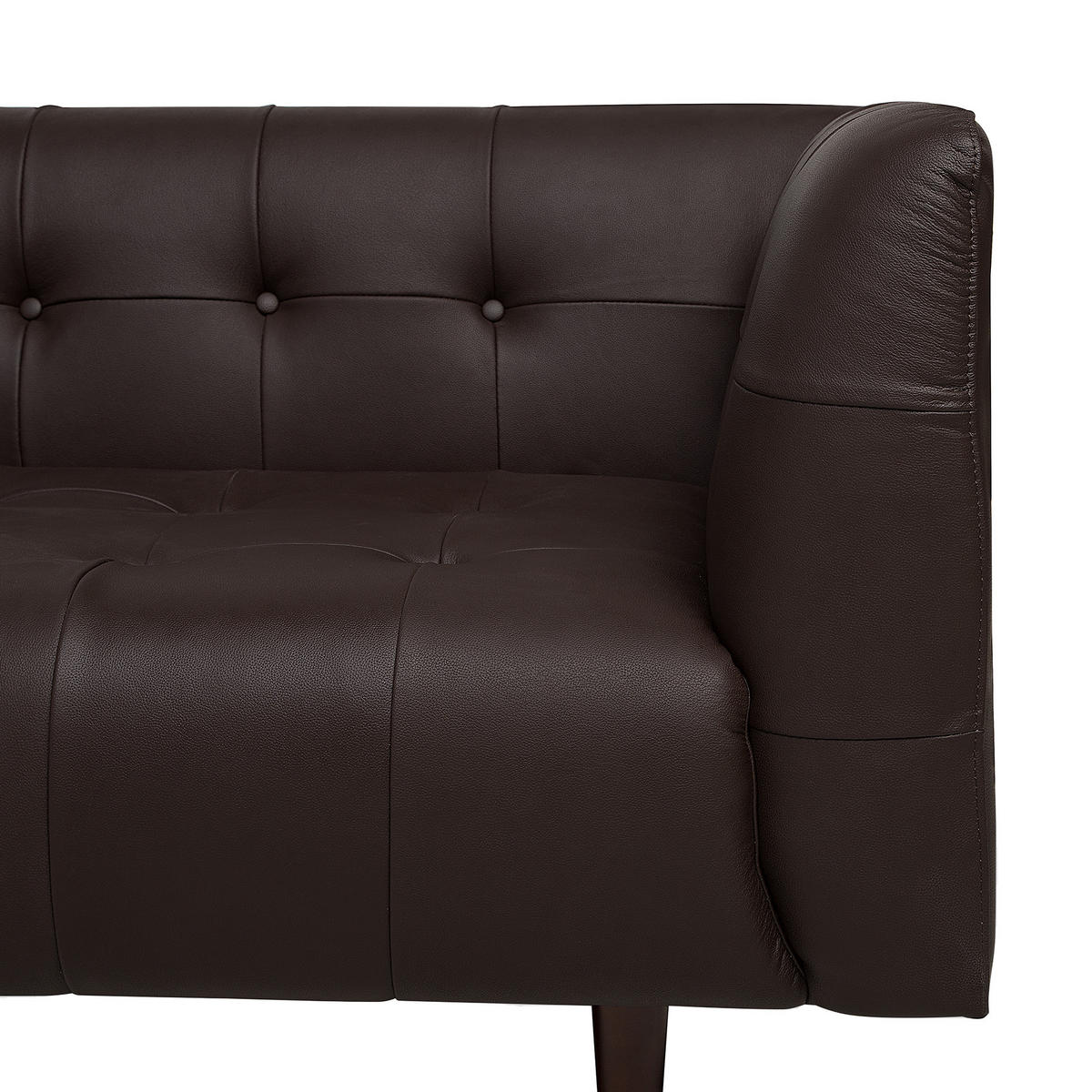 3-SITZER-SOFA Echtleder Braun Byske - Dunkelbraun, Leder/Fell (200/73/78cm) - Beliani