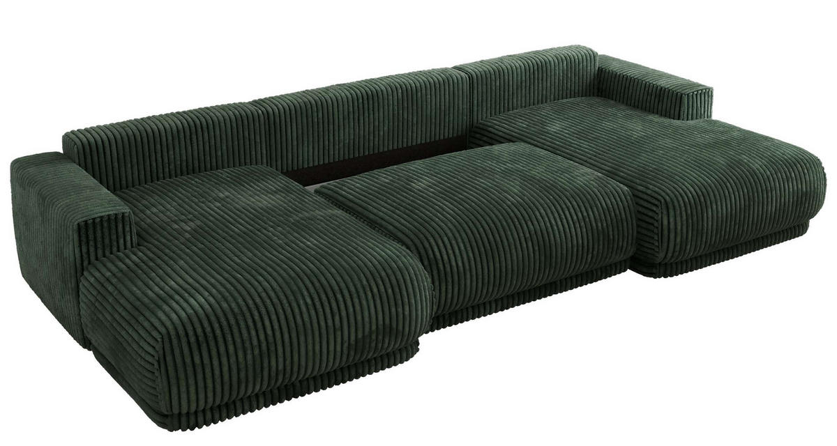 SEDACIA SÚPRAVA RINA U Tmavozelená Menčester - čierna/tmavozelená, textil/plast (360/85/170cm) - MKS