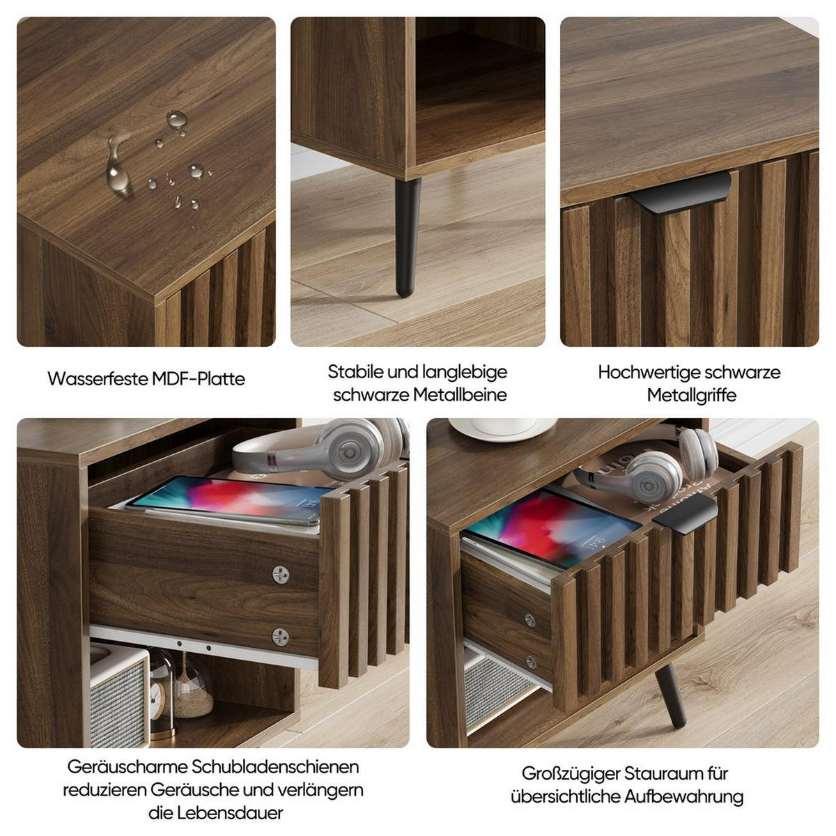 NACHTISCH MIT SCHUBLADE, MULTIROOM - Baltimorefarben, Holzwerkstoff (40/53/45cm)