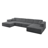WOHNLANDSCHAFT IREA-U2-v4 - 382x165x72,5 cm Duneklgrau - Dunkelgrau, Holzwerkstoff/Textil (382/72/165cm) - ALTDECOR