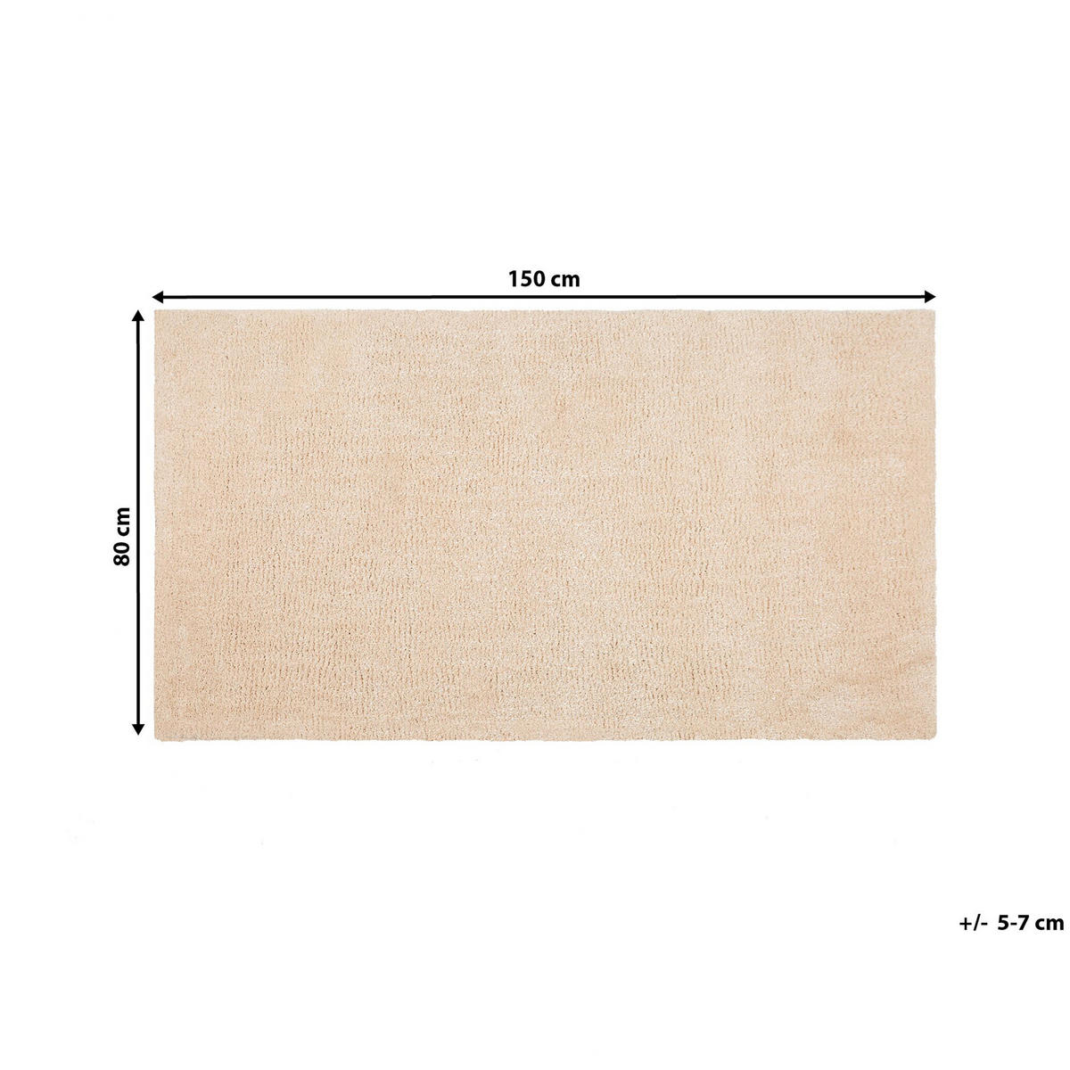 SHAGGY-TEPPICH Demre 150/80 cm - Beige, Kunststoff (80/150cm) - Beliani