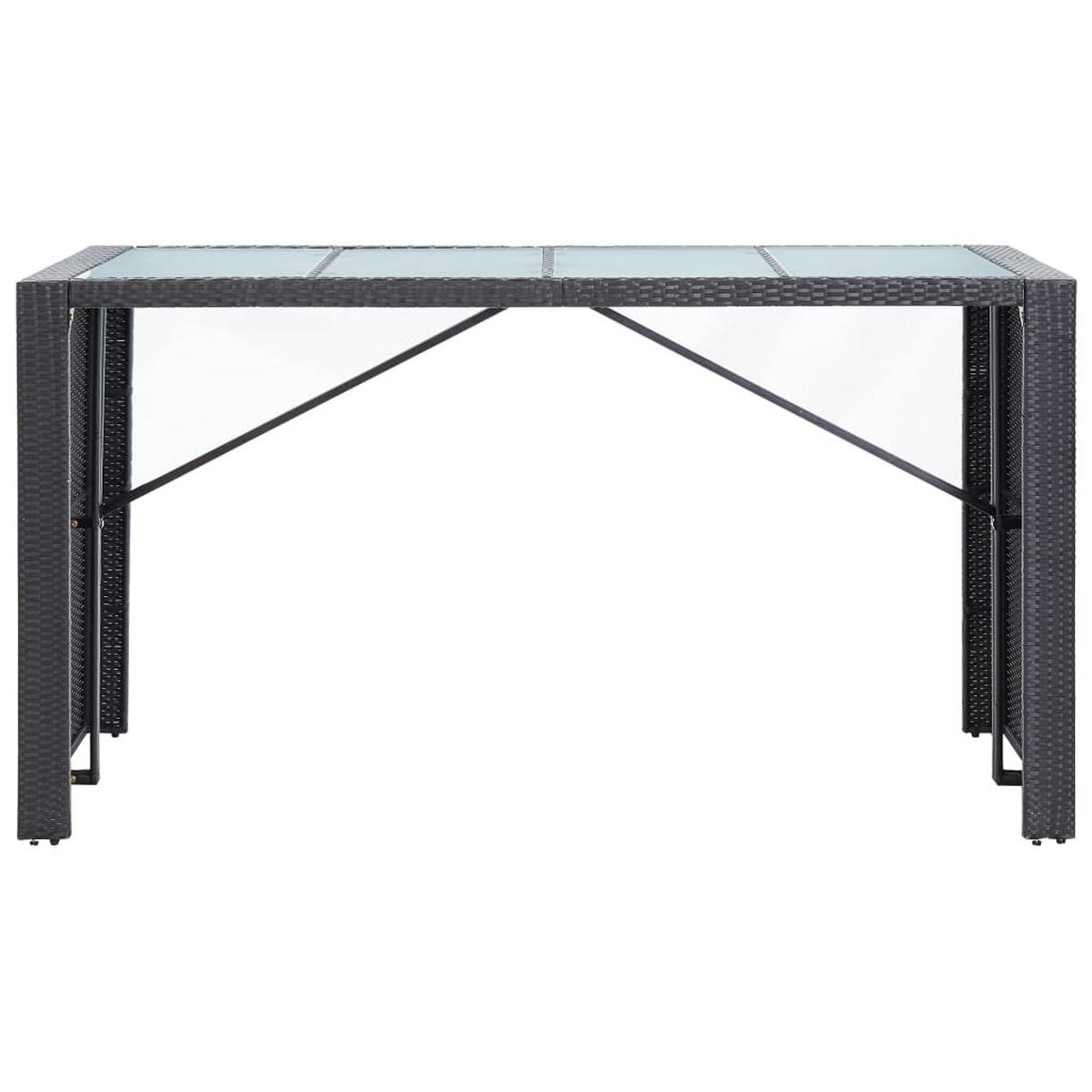 GARTENBAR-SET 9Er Set Poly Rattan Schwarz - Schwarz, Kunststoff - vidaXL