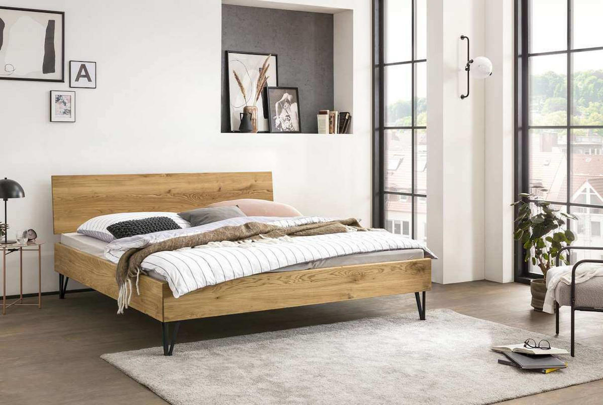 BED BOX MASSIVHOLZBETT Wildeiche Premium 04 / 140 x 200 cm / wildeiche ...