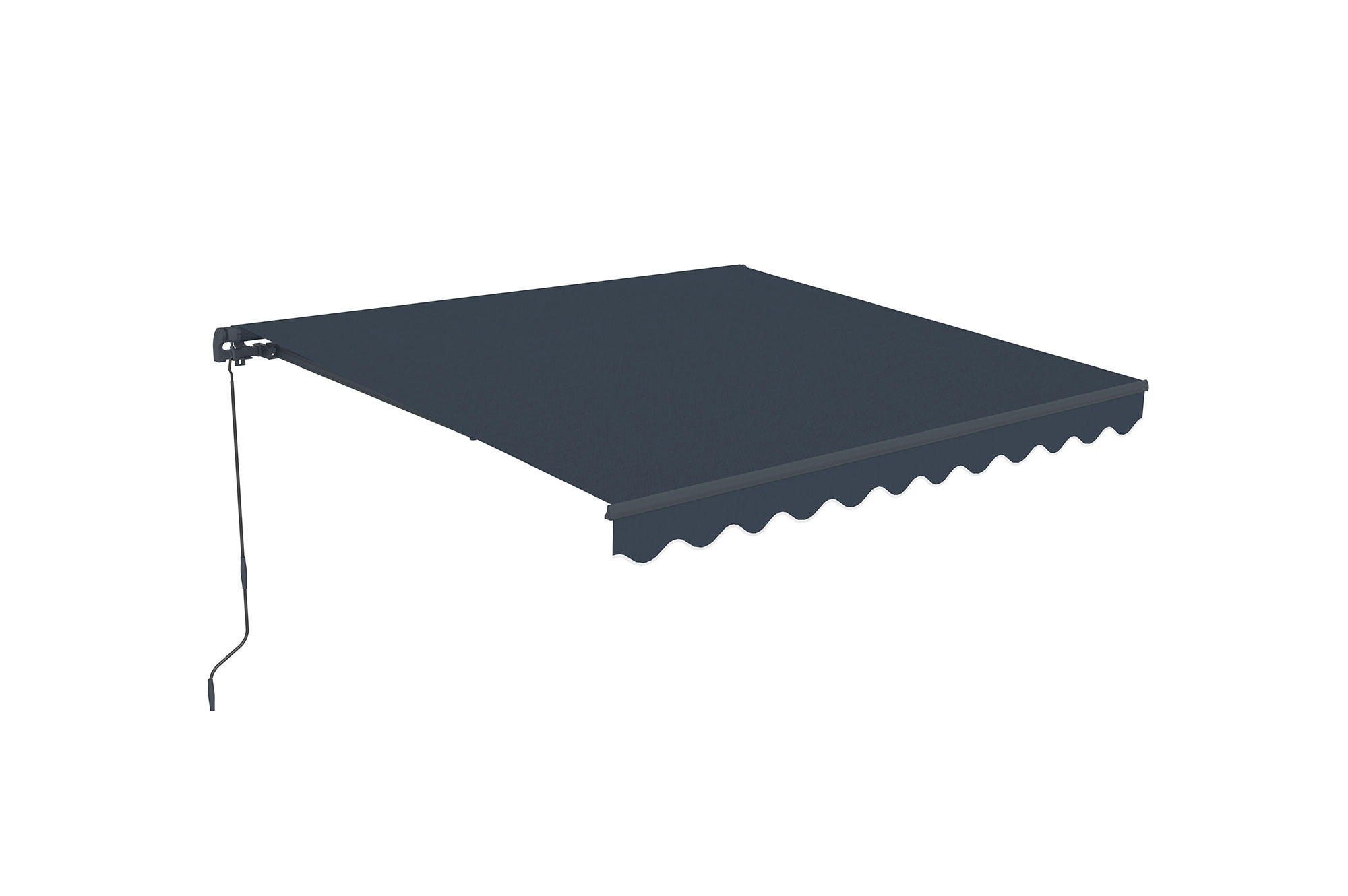 MONOBLOCK-MARKISE VECCHIO Grau 3m x 2,5m - Premium-Leinwand 320g/m² - Grau, Metall (295/270/250cm) - Cazeboo