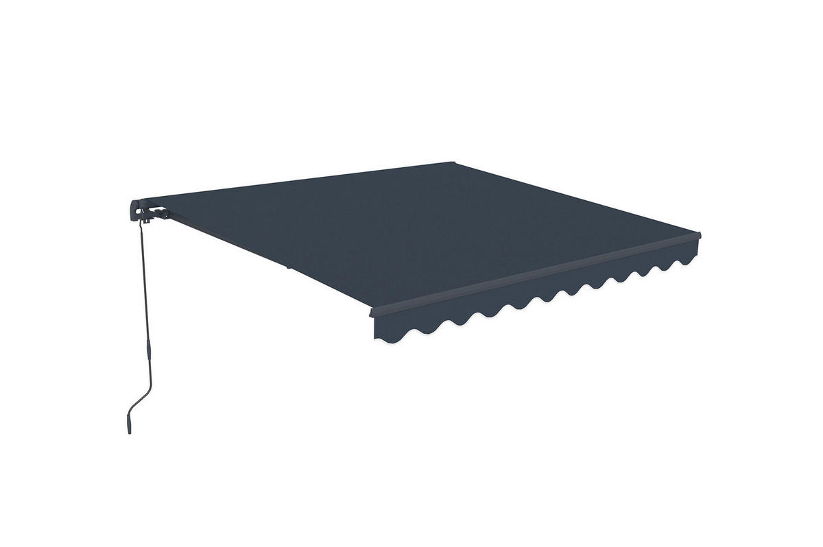 MONOBLOCK-MARKISE VECCHIO Grau 3m x 2,5m - Premium-Leinwand 320g/m² - Grau, Metall (295/270/250cm) - Cazeboo
