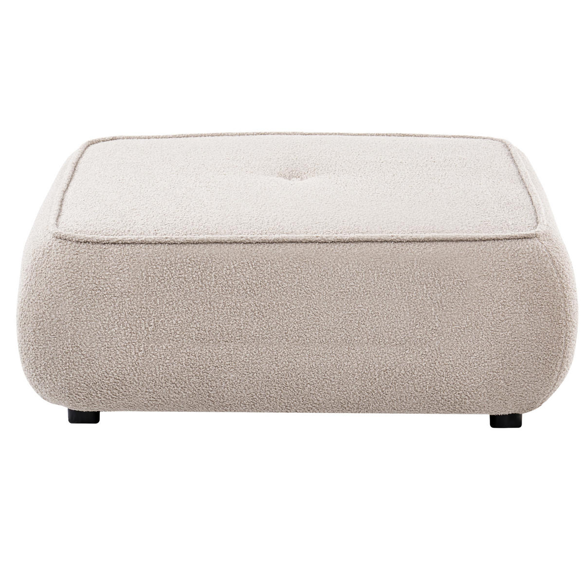 OTTOMANE Bouclé Beige Salla - Beige/Schwarz, Textil (96/43/78cm) - Beliani