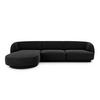 ECKSOFA links Miley aus Chenille-Stoff schwarz 4 Sitzplätze - Schwarz, Textil (156/255cm) - Micadoni