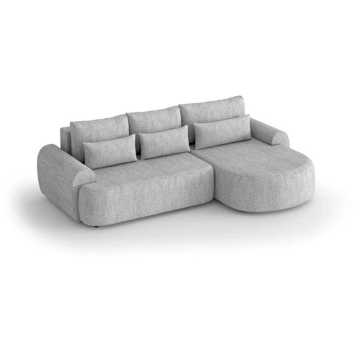 ECKSCHLAFSOFA Olivio L Grau - Hellgrau/Schwarz, Kunststoff/Textil (266/170cm) - Beautysofa