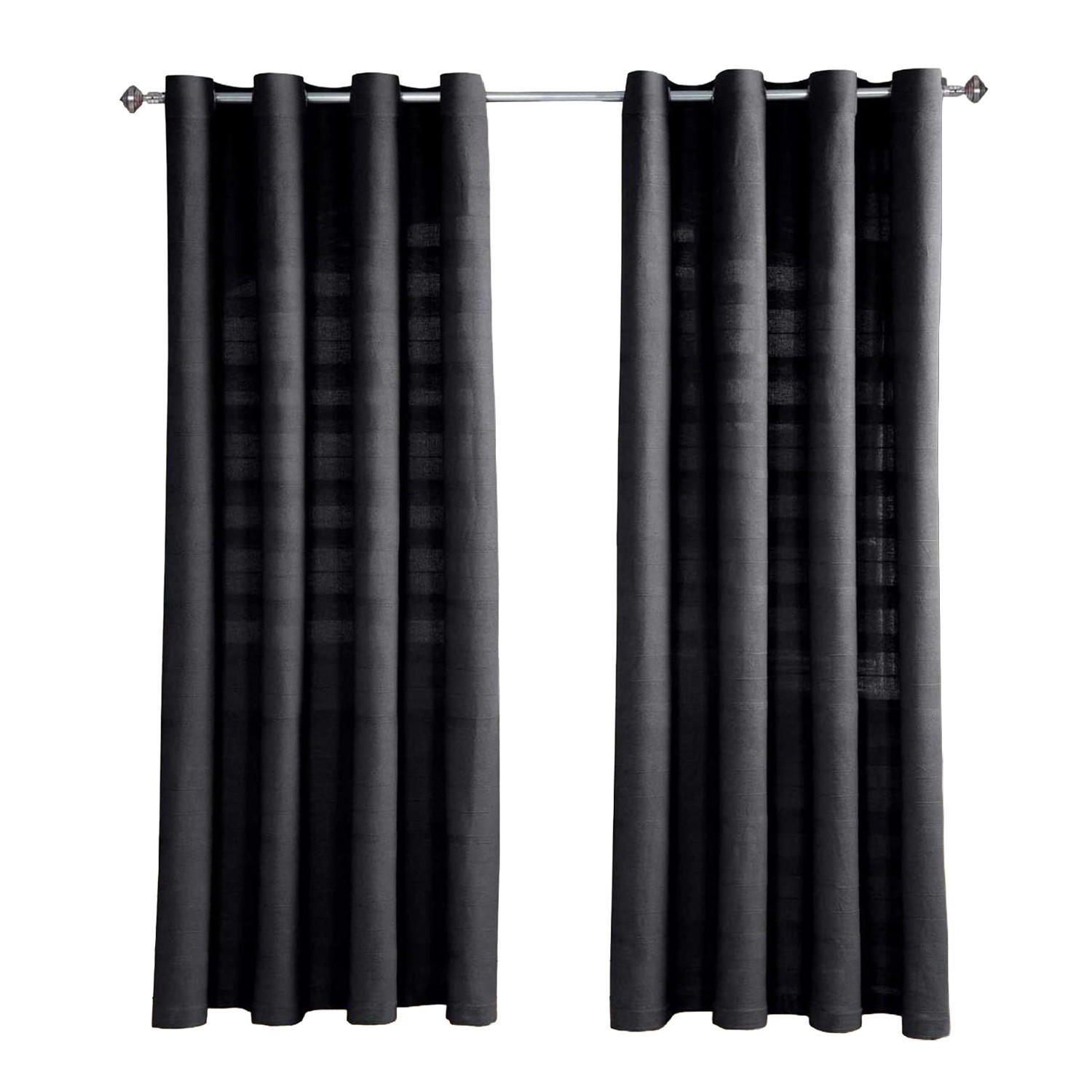 ÖSENVORHANG Rajput blickdicht 2er-Set, 137/137 cm - Schwarz, Textil (137/137cm) - Homescapes