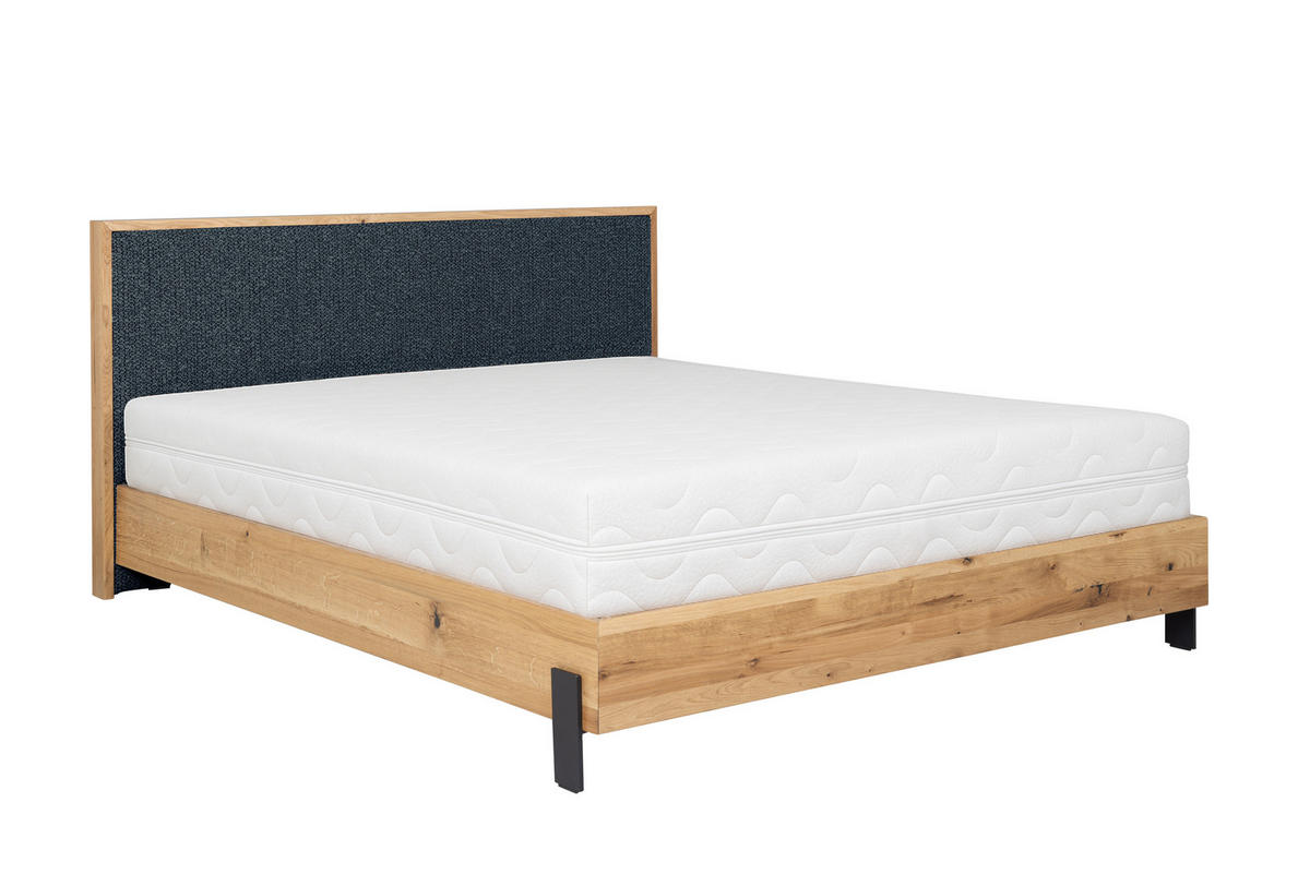 POLSTERBETT mit Matratze PRATO, Dunkelblau, 180x200 cm - Dunkelblau, Textil (180/200cm) - KS Home Concept