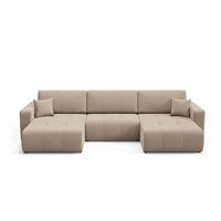 WOHNLANDSCHAFT Augusto - Beige, Holzwerkstoff/Textil (344/82/149cm) - Fun Möbel