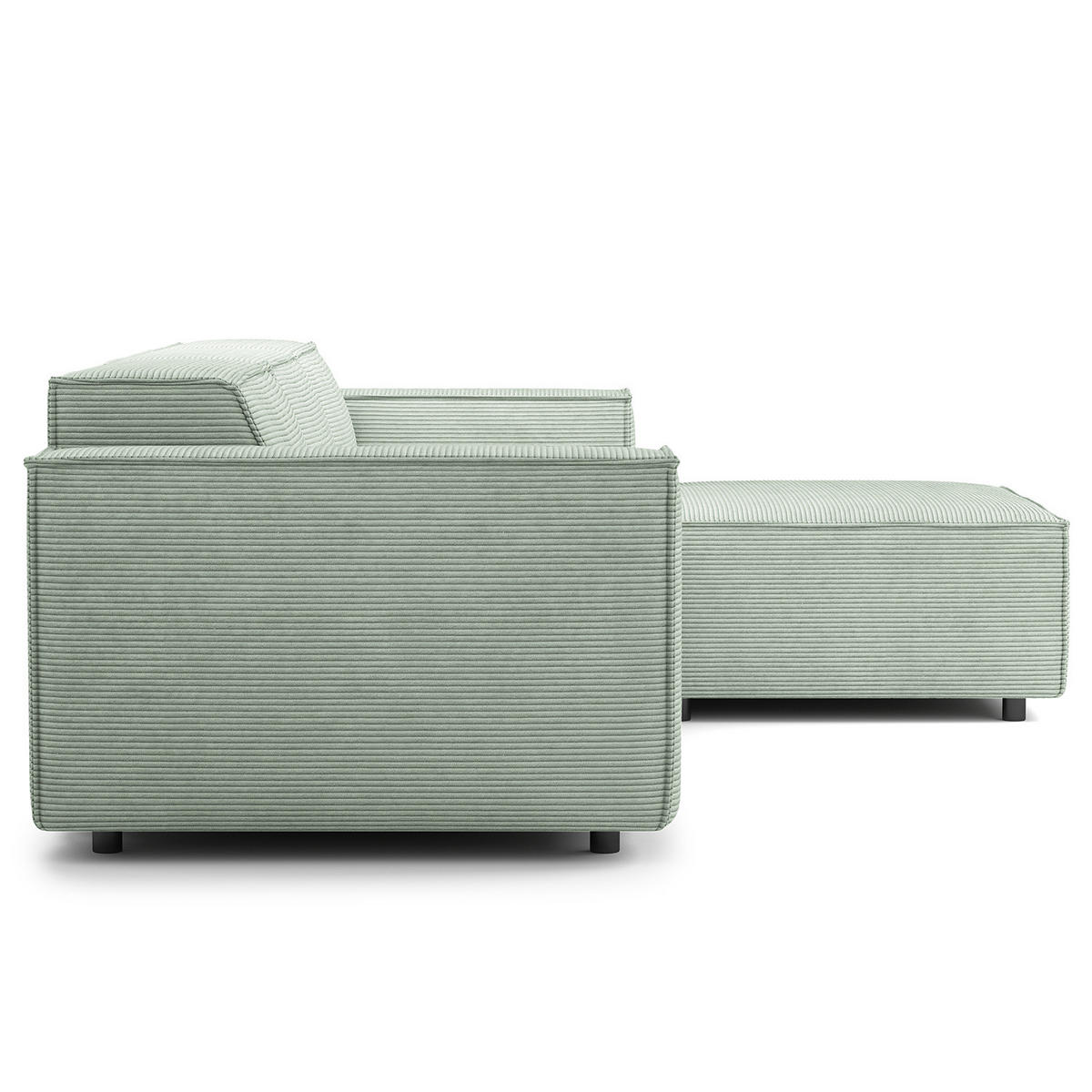 ECKSOFA mit Longchair - Schwarz/Mintgrün, Kunststoff/Textil (260/177cm) - home24