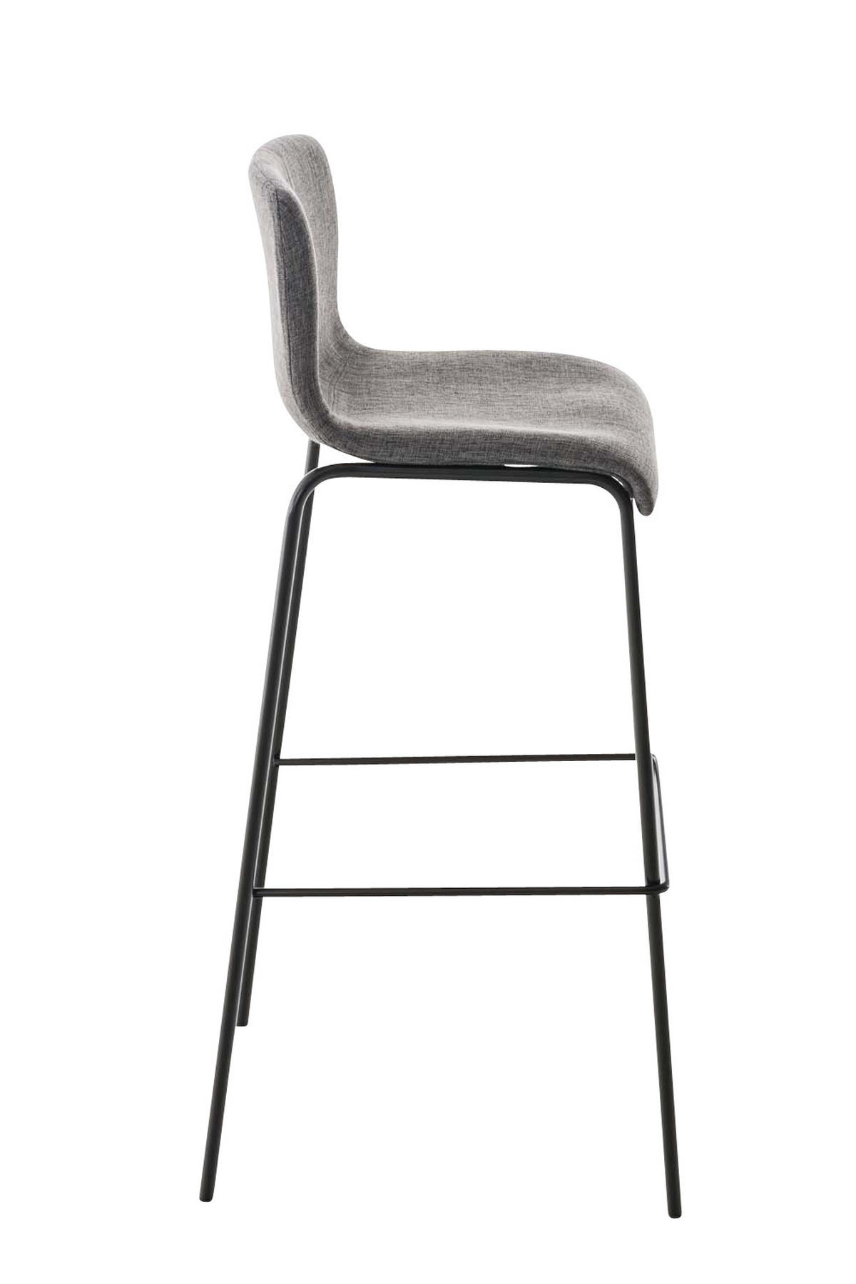 BARHOCKER Stoff Hellgrau - Hellgrau/Schwarz, Textil/Metall (43/100/48cm) - CLP
