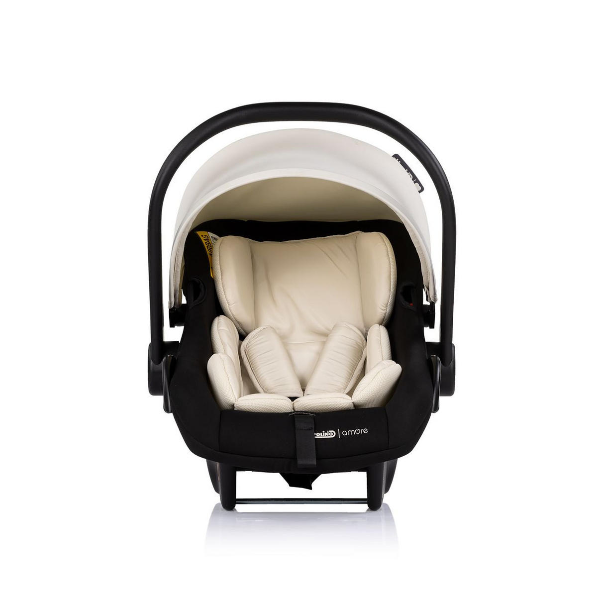 BABYSCHALE Amore i-Size Gr. 0+ beige-schwarz (0 - 13 kg) Kissen Griff verstellbar - Beige, Kunststoff (40/56/62cm) - Chipolino