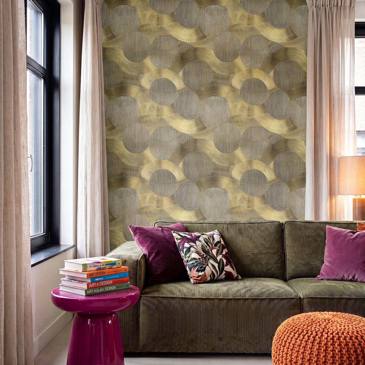 TAPETE - Modern - Geometrisch - Gold - 160x240 cm - Goldfarben, Papier (160/240cm) - OnlyWow
