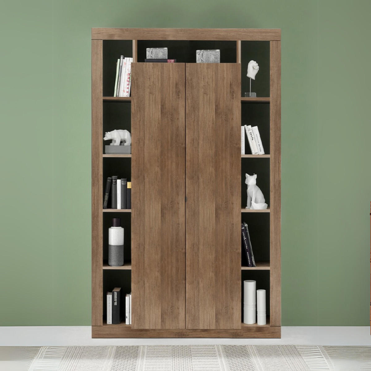 BÜCHERREGAL 2 Türen H217 cm - Rimini - Eiche Artisan, Holzwerkstoff (40/217/134cm) - Calicosy