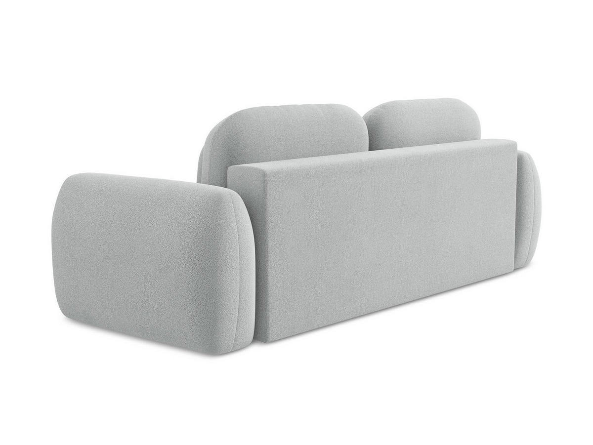 3-SITZER SOFA mit Schlaffunktion Bouclé Stoff Grau - Hellgrau/Schwarz, Holzwerkstoff/Kunststoff (266/95/121cm) - LaMiaSofa