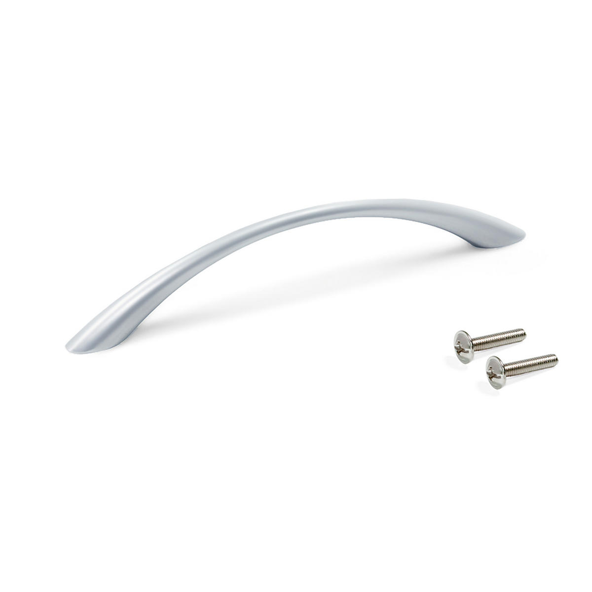 MÖBELGRIFFE Bombay, L160mm, 128mm Achsenabstand, Zamak, Silbergrau lackiert 20er-set - Silberfarben, Kunststoff (14/3/20cm) - EMUCA