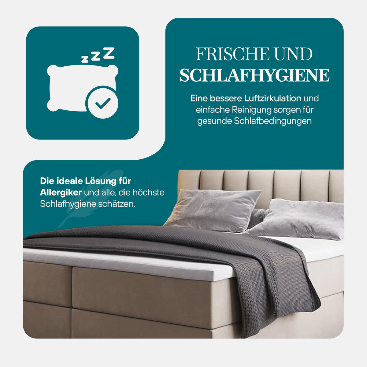 BOXSPRINGBETT PALERMO mit Bettkästen und Bonell Matratze H3 - Beige - 180x200 cm - Beige, Textil (180/200cm) - Trada