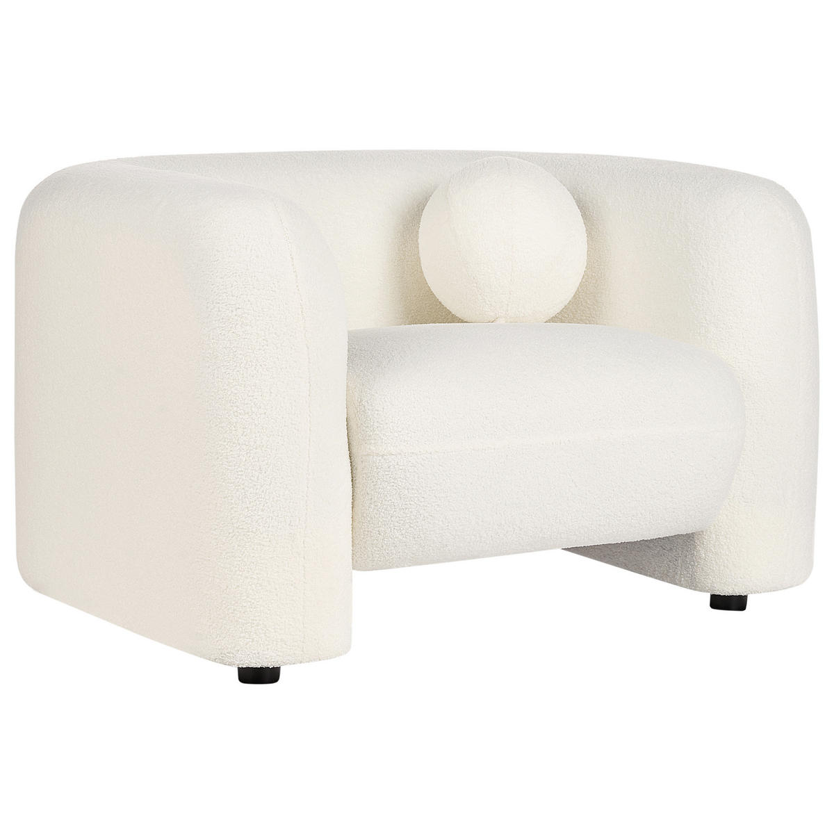 SESSEL Bouclé Weiß Leiren - Weiß, Textil (111/73/83cm) - Beliani