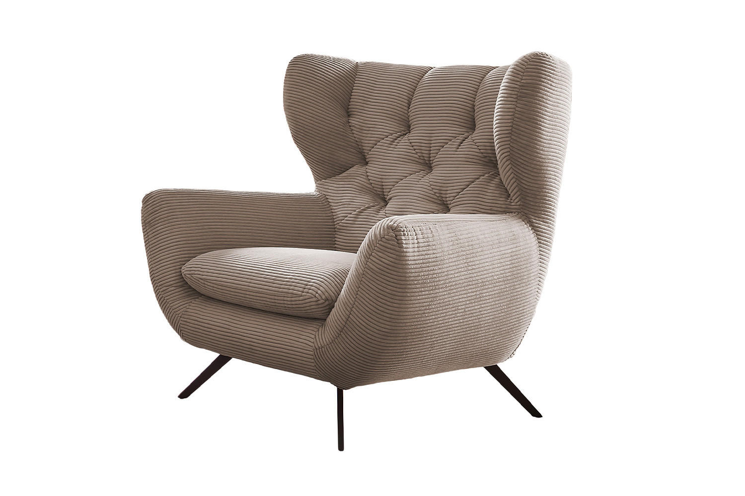 SESSEL CHARME Taupe - Taupe/Schwarz, Textil/Metall (100/106/95cm) - KAWOLA