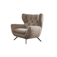 SESSEL CHARME Taupe - Taupe/Schwarz, Textil/Metall (100/106/95cm) - KAWOLA
