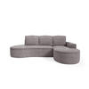 ECKSOFA Flow Grau, mit Schlaffunktion und Kissen in Abriamo Stoff, rechte seite - Grau, Holzwerkstoff/Textil (277/157cm) - Bettso