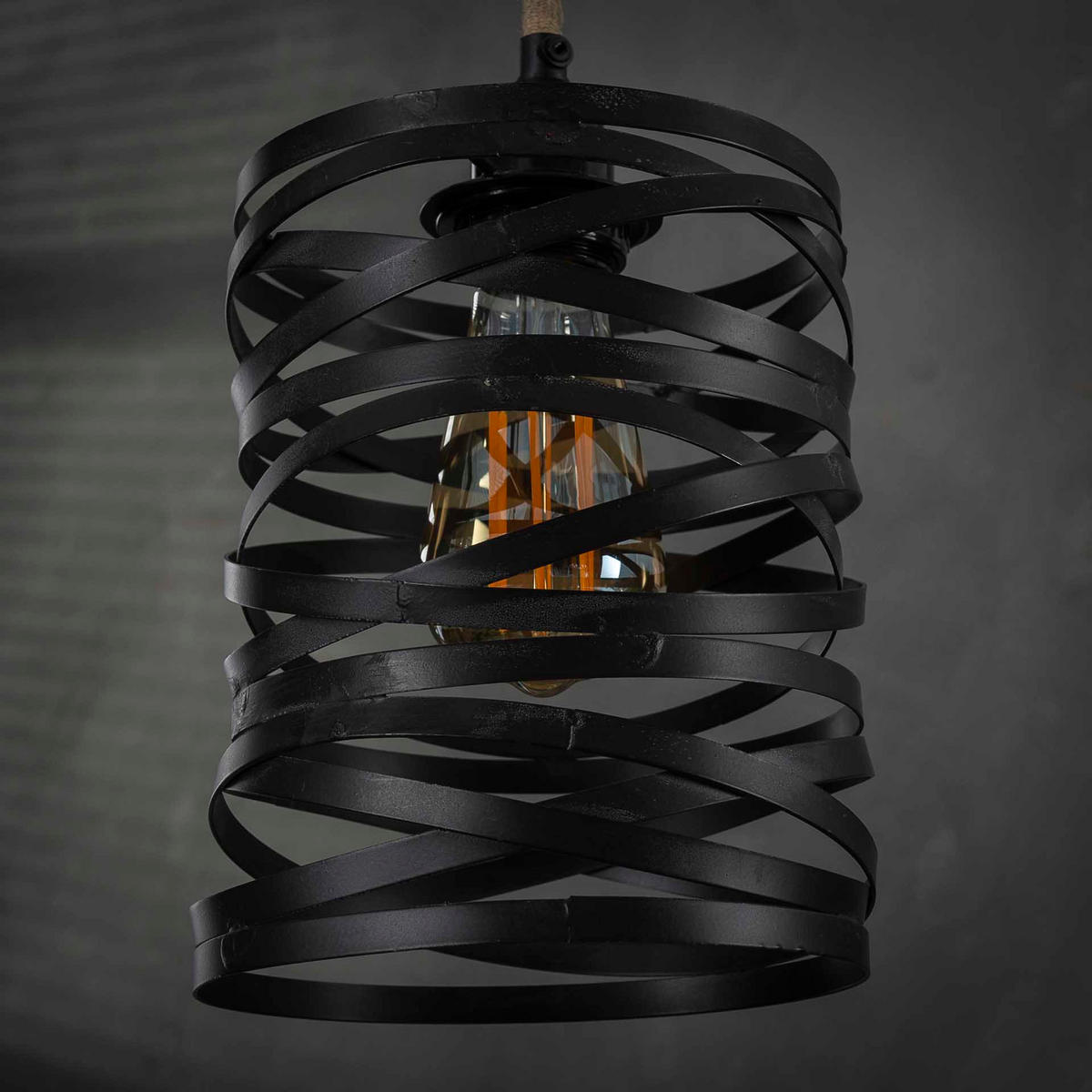 HÄNGELEUCHTE Twist Schwarz 157/15/ 150 cm - Schwarz, Metall (157/15/150cm) - Hoyz Collection