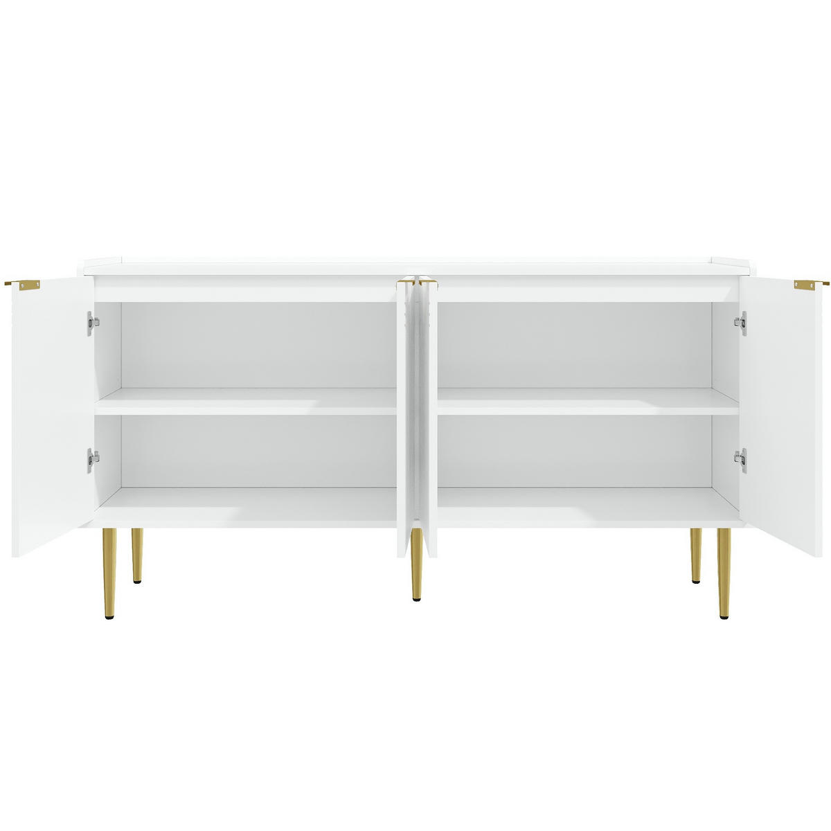 KOMMODE 140/38/75 cm mit 4 Türen und Soft-Close in Weiß - Weiß, Holzwerkstoff (140/75/38cm) - BEAOK