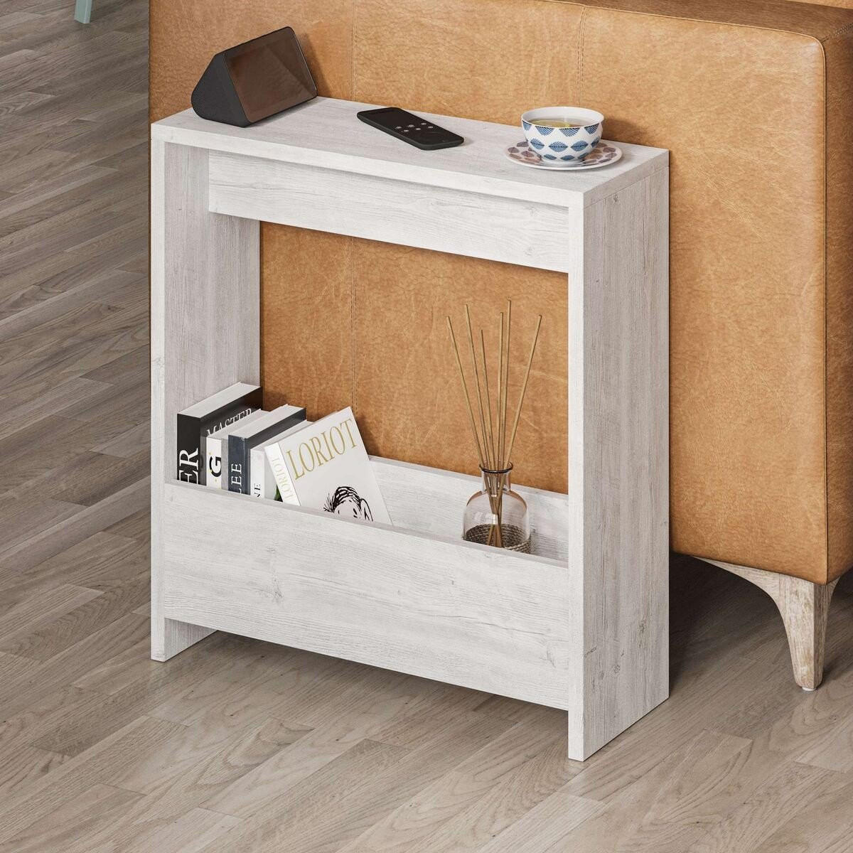 BEISTELLTISCH mit Stauraum 55/20/60 cm - Weiß, Holzwerkstoff (55/20/60cm) - Calicosy