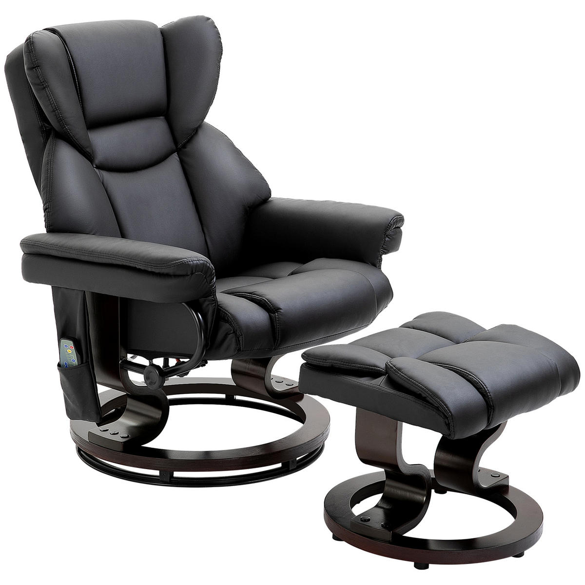 MASSAGESESSEL DE-06340 mit Fußhocker & Liegefunktion - Schwarz, Metall (82/101/79cm) - ComfortXL