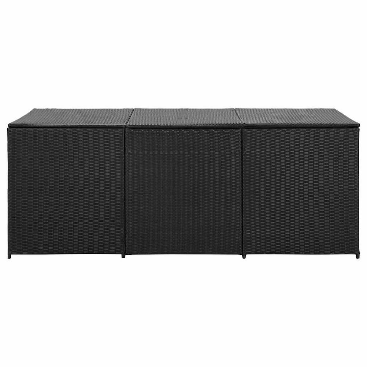 GARTENBOX Poly Rattan 180/90/70 Cm Schwarz - Schwarz, Kunststoff (180/70/90cm) - vidaXL