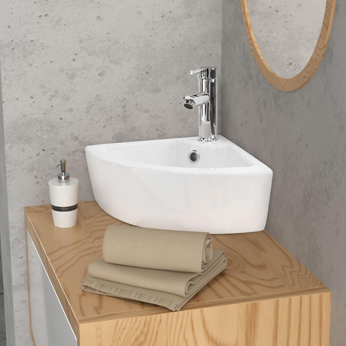 WASCHBECKEN - Weiß, Keramik (33/13/46cm) - ML-DESIGN