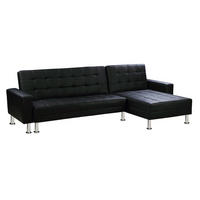 ECKSCHLAFSOFA Theo Schwarz - Schwarz, Textil (260/144cm) - Habitat Garten